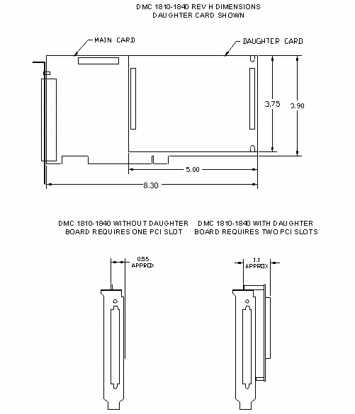 Illustration for DMC-18x0 New Style Mechanical Specifications and Dimensions