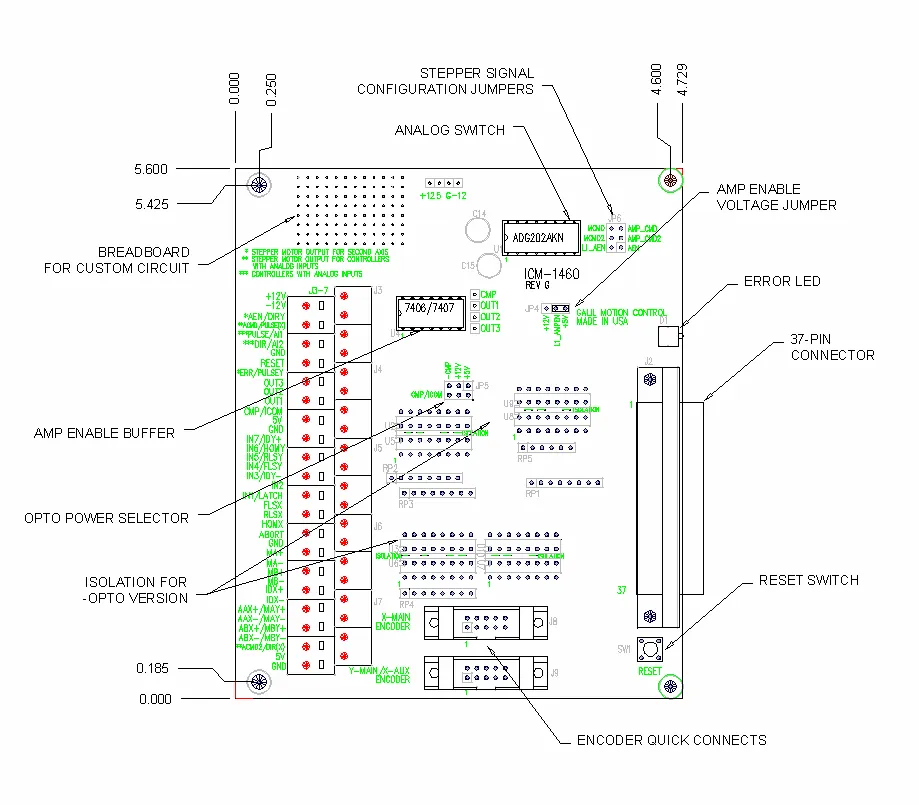 Illustration for ICM-1460 Interconnect Module for Galil Motion Controllers
