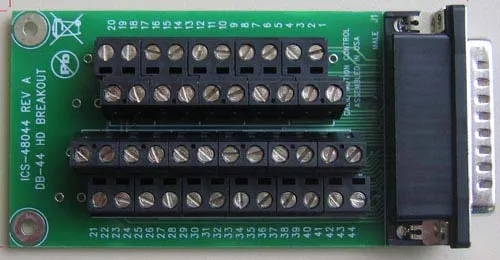 Illustration for ICS-48044-M 44-Pin Male D-Sub Breakout Board for DMC-4000 Series