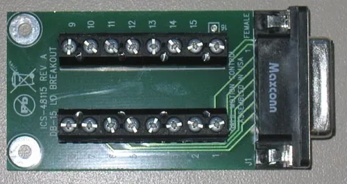 Illustration for ICS-48115-F 15-Pin Low Density D-Sub Breakout Board