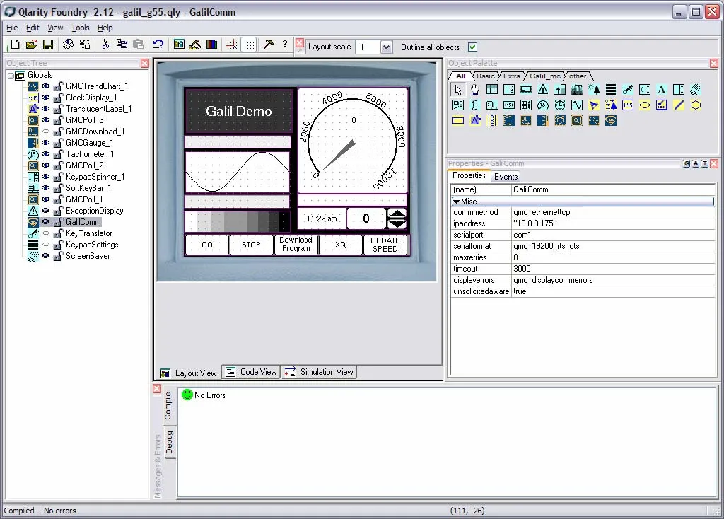 Illustration for Interfacing QSI G55 Terminal with Galil Ethernet Controllers