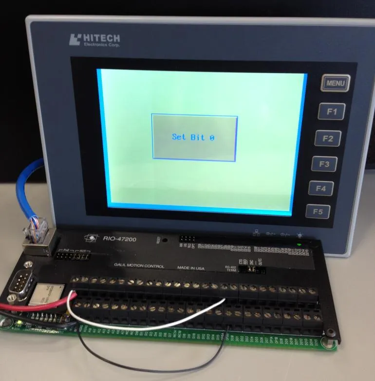 Illustration for Connecting an RIO Pocket PLC to a Hitech HMI via Modbus TCP/IP