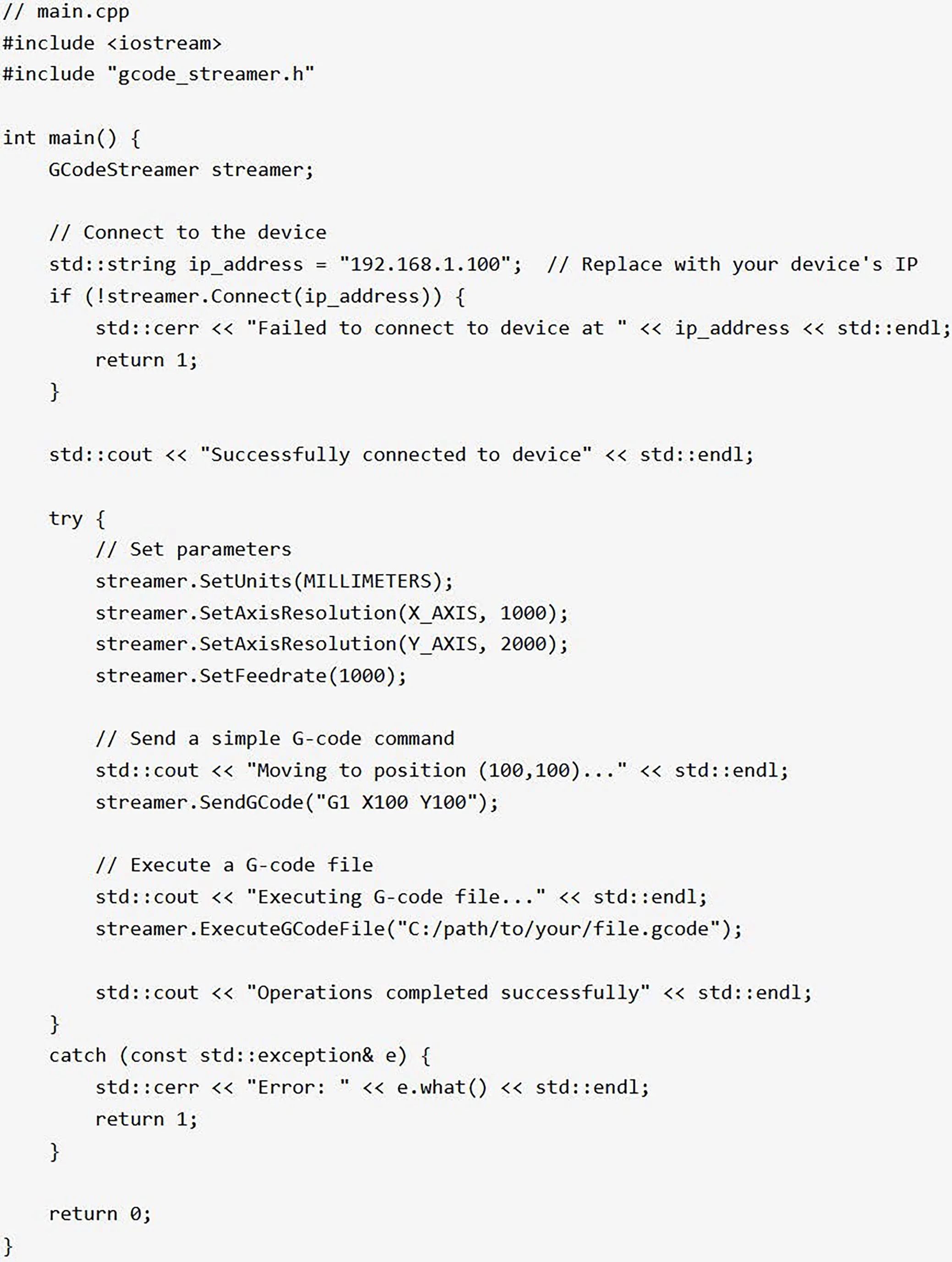 Streaming API Code Example