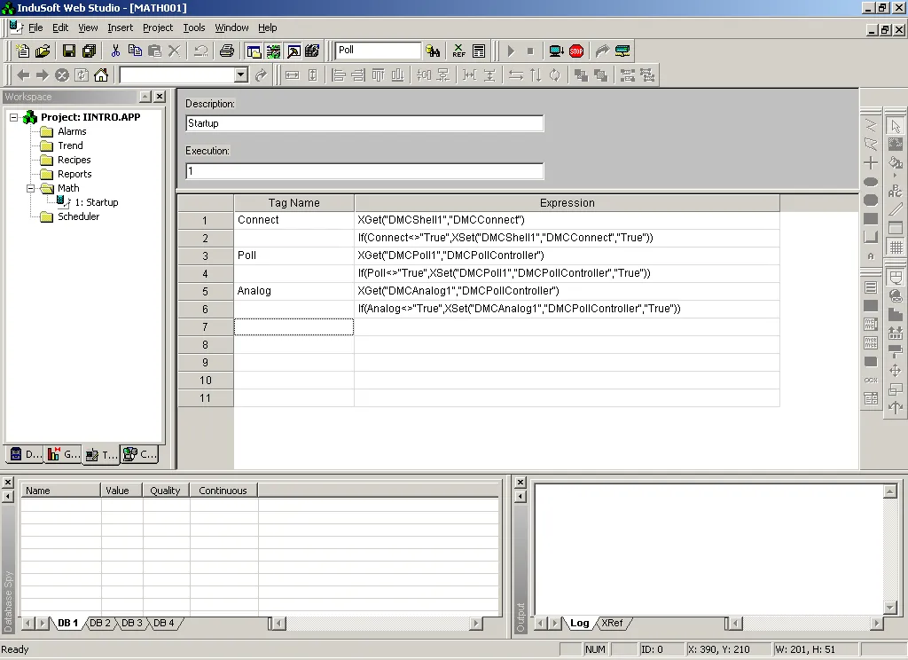 Illustration for Using Indusoft WebStudio with Galil ActiveX Controls