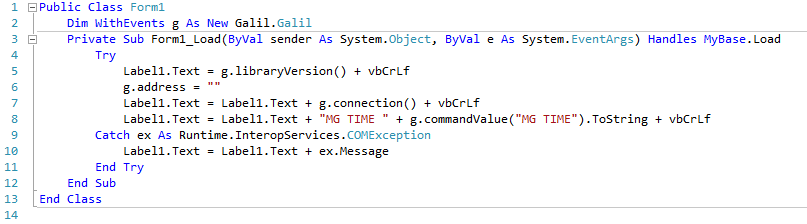 Legacy API Examples | Galil