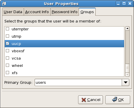 UUCP group member tab